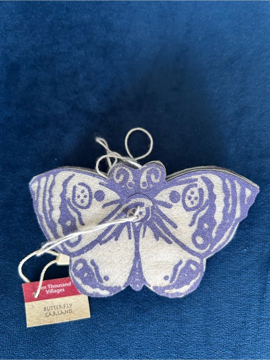 Anthropologie Other - Ten Thousand Purple & Cream Butterfly Garland Accent Decoration